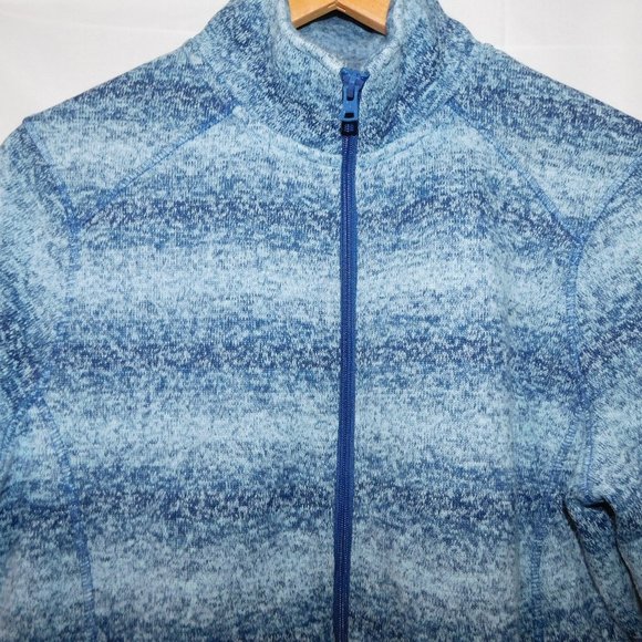 Eddie Bauer Womens XL Blue Striped Full Zip Fleece - Picture 6 of 8